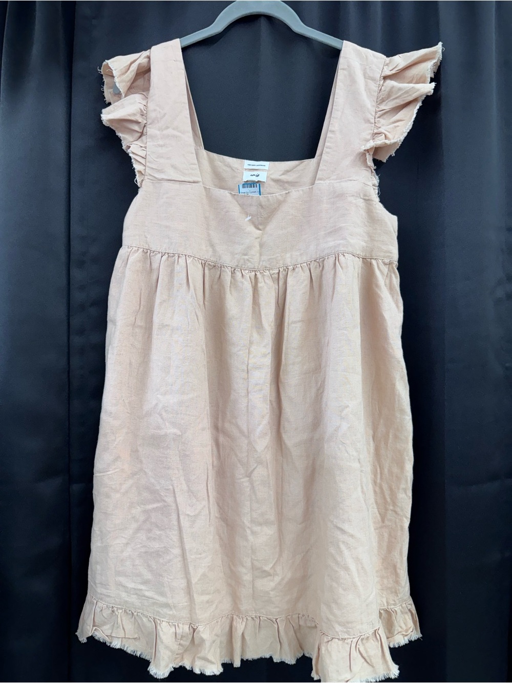aerie Pale Blush Ruffle Trim Mini Dress